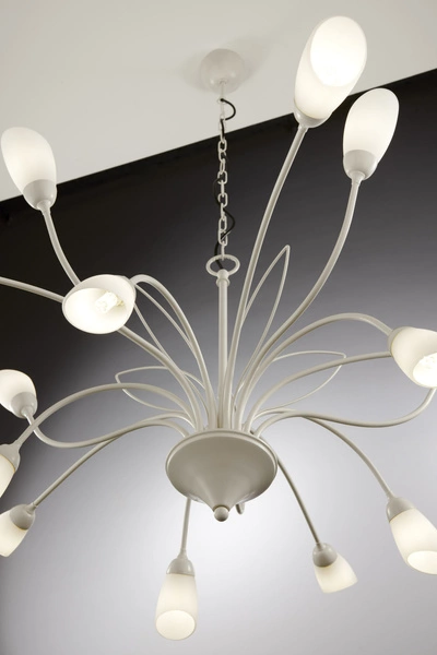 Klasyczny Żyrandol GLORIOSA wys. 165cm 15xG9 14W IP20 | piaskowo-szary