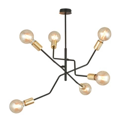 Lampa sufitowa Emibig BOLT 6 Czarny GOLD 1125/6
