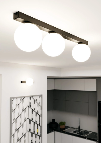 Lampa sufitowa Emibig FIT 3 Czarny/OPAL 1124/3