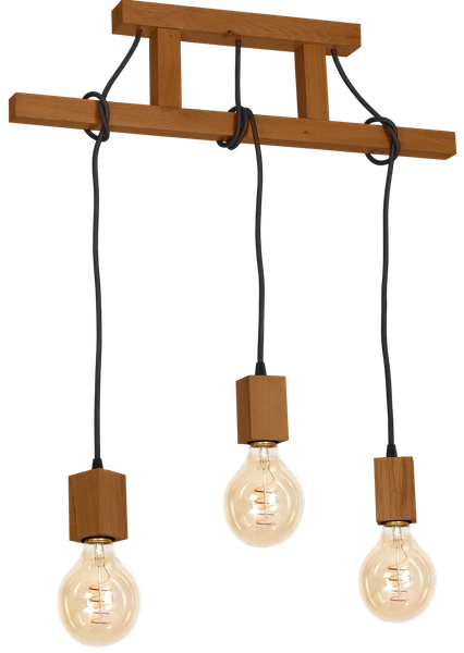 Lampa Wisząca JACK, MLP4357, dąb, 3x60W E27