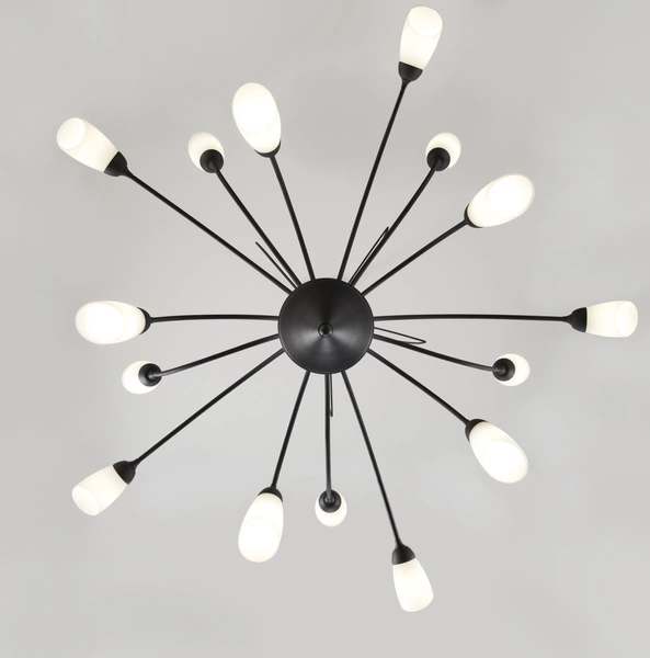 Klasyczny Żyrandol GLORIOSA wys. 165cm 15xG9 14W IP20 | czarny mat