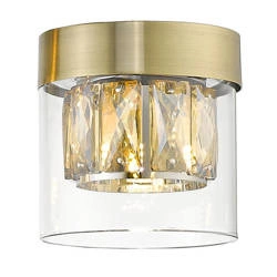 Nowoczesna lampa sufitowa GEM szklana tuba G9 28W | antyczny brąz