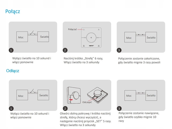 Obrotowy pilot K0S MONO+CCT LED 4 STREFY | czarny