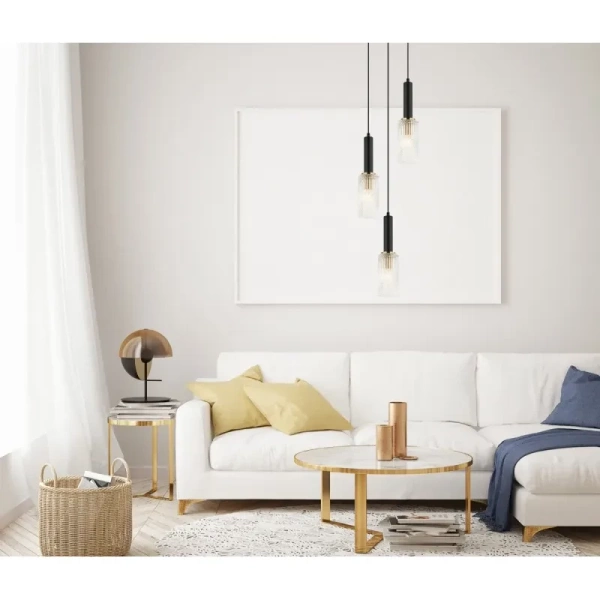 Lampa wisząca Perola wys. cał. 132cm 3xE14 | czarna