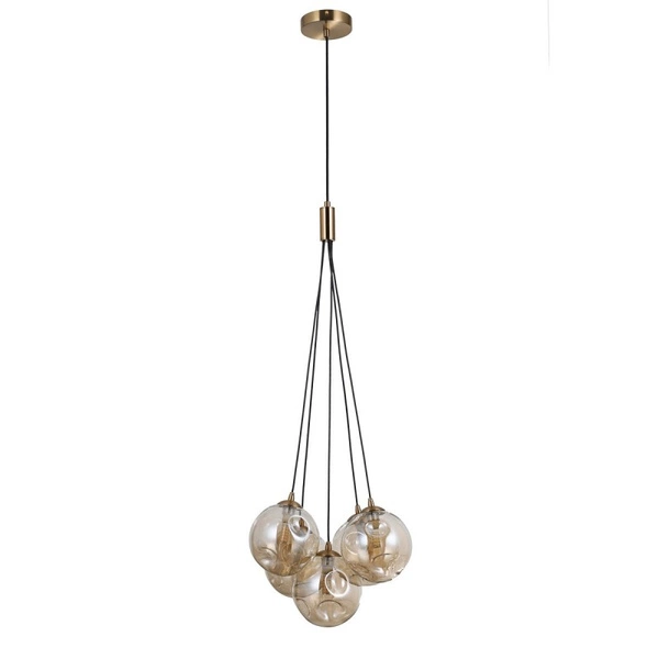 Lampa wisząca Perlos śr. 35cm 5xG9 | miodowy/bursztynowy