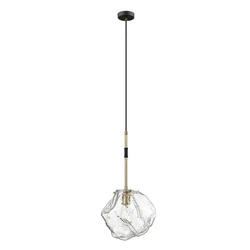 Lampa wisząca szklana do salonu śr.30 ROCK E27 40W | czarny złoty