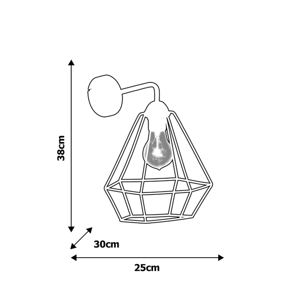 Kinkiet nowoczesny druciana lampa ALMA czarny