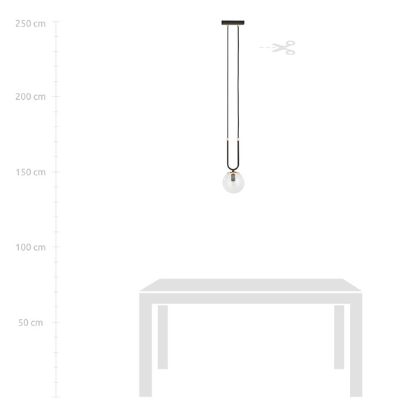 Lampa wisząca Emibig GLAM 1 Czarny/TRANSPARENT 1114/1
