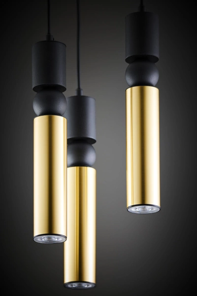 Nowoczesna Lampa wisząca ALAS wys. 35-136cm 3xG10 14W IP20 | Złoty