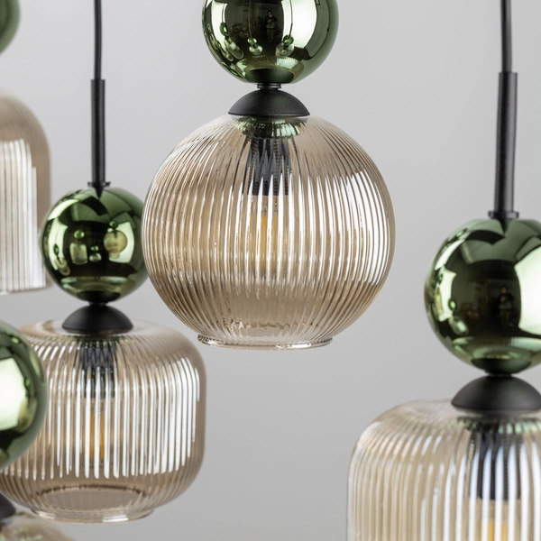 SOPHIA GREEN COGNAC LAMPA WISZĄCA 8XE14