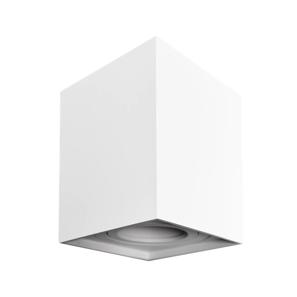 Natynkowy spot sufitowy Bima Square White GU10 | Biały