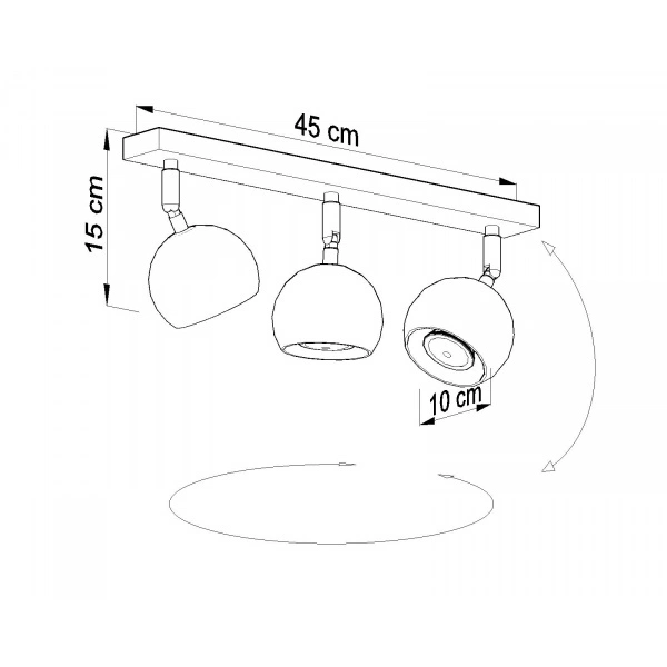 Nowoczesna lampa sufitowa OCULARE 3 SL.0439 Biała 3xGU10