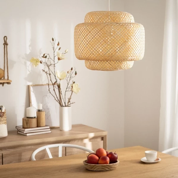 Lampa Wisząca Boho z Bambusa Abruzzo Livia 42cm E27