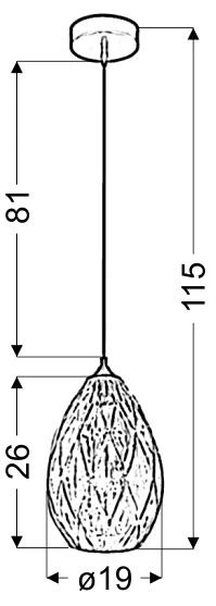 Lampa wisząca GRAN 31-51455 klosz złoty z ornamentem 1x60W E27