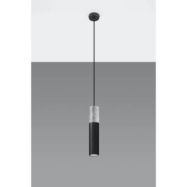 Lampa wisząca BORGIO 1 czarna stal, beton, SL.0650