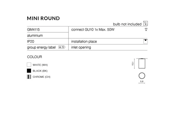 Azzardo MINI ROUND CHROME 1707