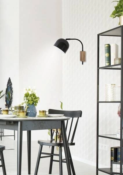 Kinkiet RUPI 21-76687 czarny/biały/drewno 1x40W E27