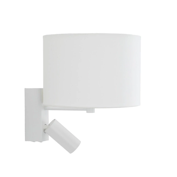 Kinkiet LUSSO 1xE27 E27+miniGU10 wys.30cm szer.23cm włącznik | Biały 11520