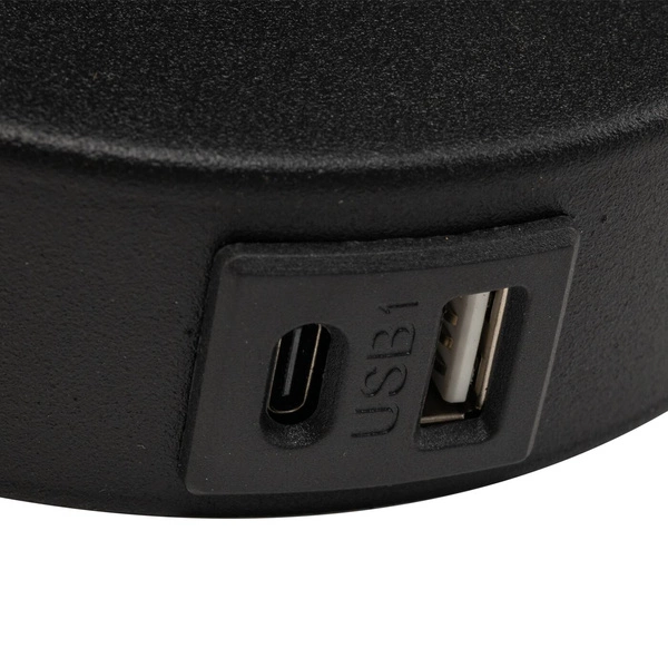 MAJA BLACK KINKIET + USB 10203