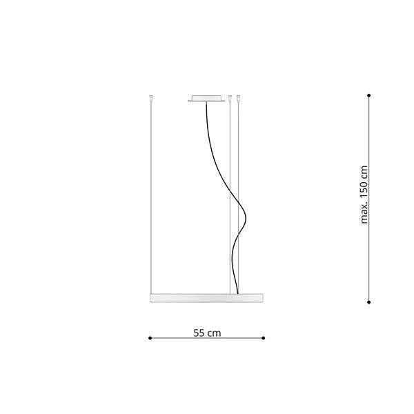 Nowoczesna lampa wisząca RIO 55 LED czarna 30W barwa ciepła 3000K TH.106
