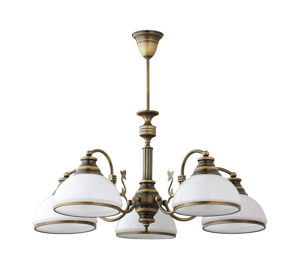 Klasyczny Żyrandol ZEUS wys. 60cm 5xE27 15W IP20 | Mosiądz patynowany