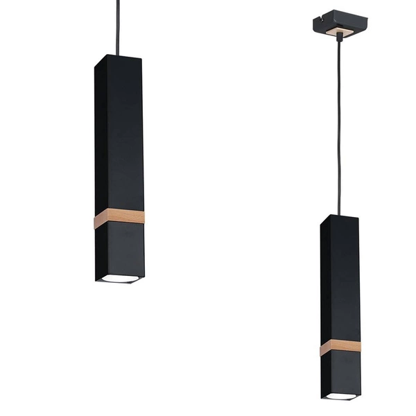 Lampa wisząca nowoczesna VIDAR I czarny szer. 8cm