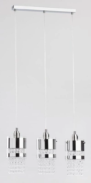 Lampa wisząca listwa z kryształkami BRUNO chrom szer. 40cm