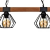Industrialna lampa wisząca ULF BLACK / WOOD 2xE27 60W MLP6192