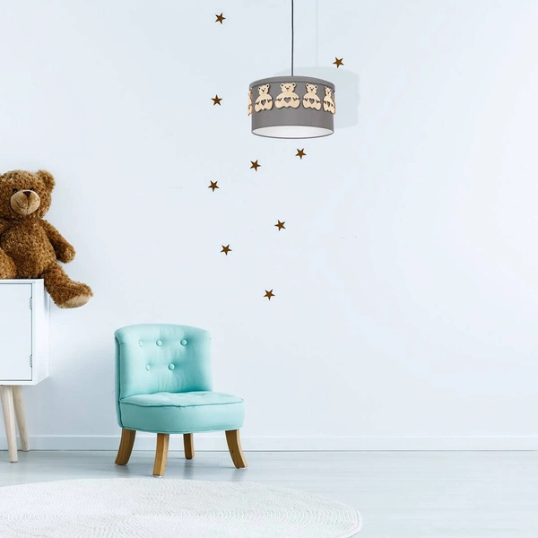 Lampa wisząca dziecięca MIŚ szary śr. 37cm