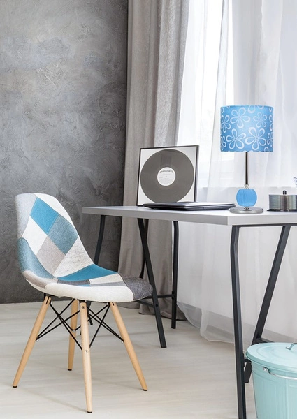 Lampa stołowa/nocna CORT 41-34625 chrom/niebieski 1x60W E27