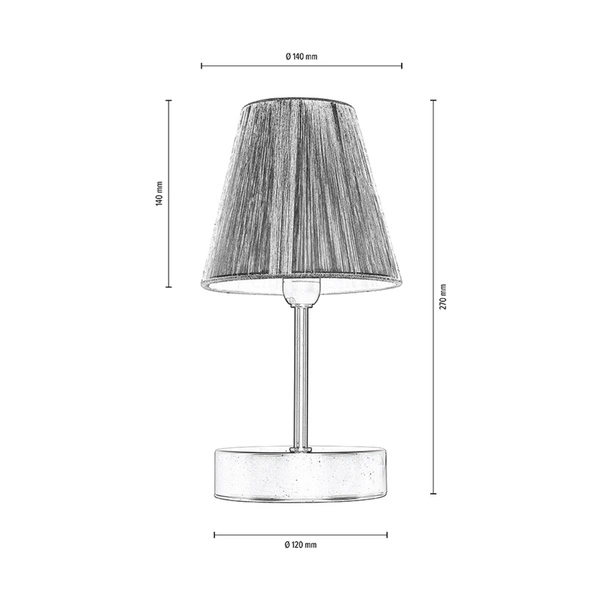 Lampa stołowa Mila Wood 1xE14 Max.25W Drewno brzozowe/Czarny metal/Czarny kabel PVC/Srebrny klosz 7771960