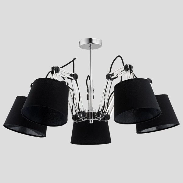 Rozłożysta czarna Lampa ANAKIN chrom V