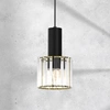 Lampa wisząca CRISTAL, MLP8360, czarny/transparentny/złoty, 1x60W E27