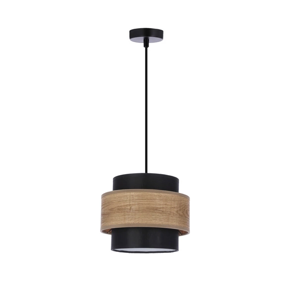 Lampa wisząca TWIN, 31-17871, czarny/drewno, 1x40W E27