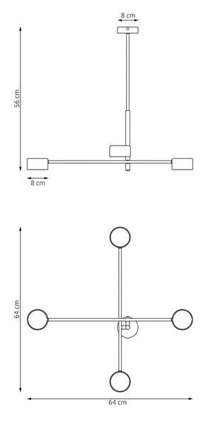 Lampa wisząca Emibig NATSU 4 BL 1444/4