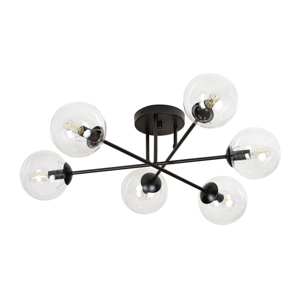 Lampa sufitowa Emibig BRENDI 6B BL TRANSPARENT 831/6B