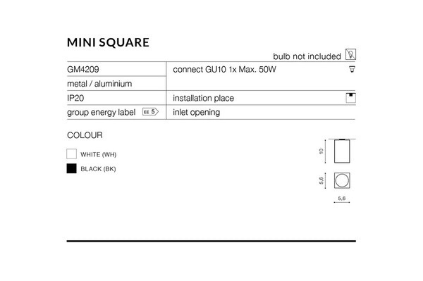 Azzardo MINI SQUARE WHITE 1381