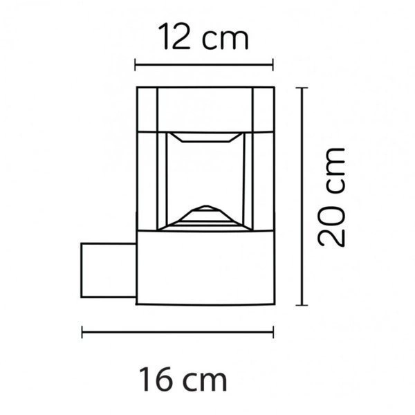 Nowoczesny kinkiet zewnętrzny FAN KWADRAT FKW-K100 | ciemny popiel