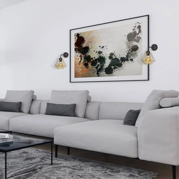 Kinkiet INDUSTRIALNY LUPO BLACK/GOLD 1xE27 MLP6269