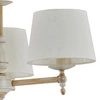 Żyrandol klasyczny z abażurami ROKSANA WHITE śr. 55cm biały antyczny/szary
