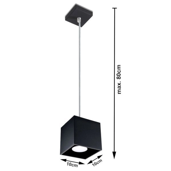 Lampa wisząca Sollux QUAD 1 Aluminium czarny 12W LED, SL.0060