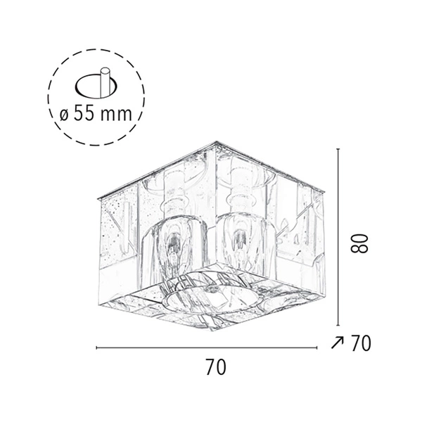 Zestaw opraw typu downlight Cristaldream z nakładką 5xG4 LED 2,3W z zasilaczem Chrom Metal/Szkło Przezroczyste 51145001