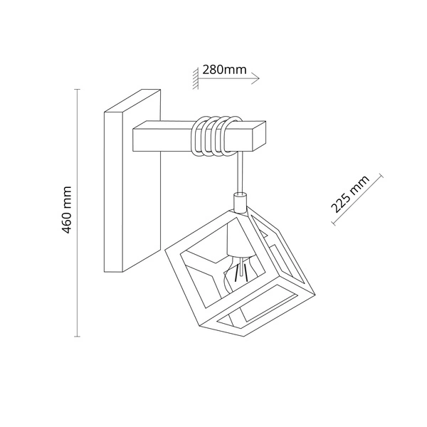 FONTE BLACK KINKIET 1XE27