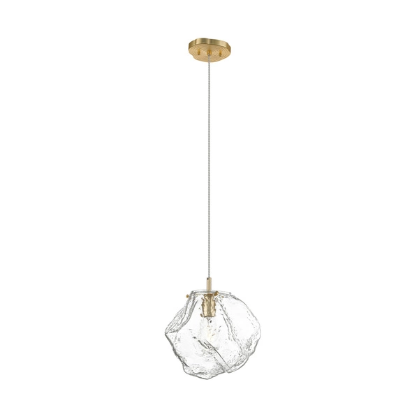 Lampa wisząca szklana do salonu śr.28 ROCK E27 40W | złoty