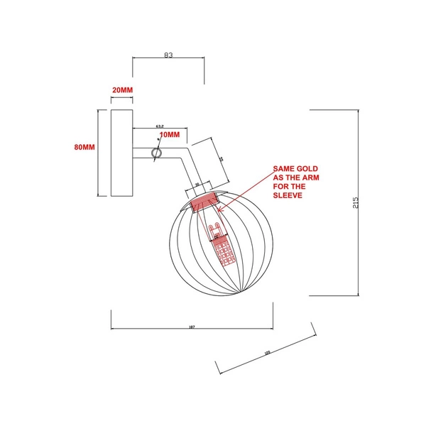 Kinkiet Arette, złoty/transparentny, 1x40W G9