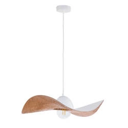 Designerska lampa wisząca KAPELLO M E27 60W śr. 55cm | biały miedź