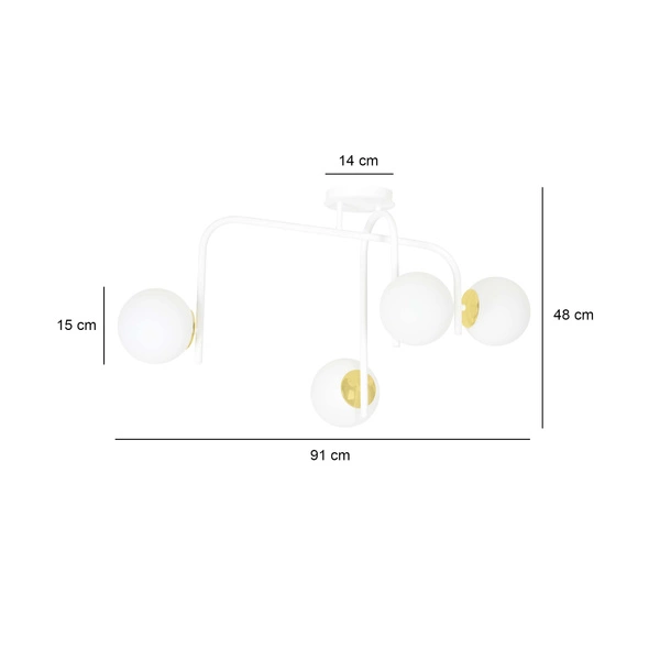 Lampa sufitowa Emibig RAGNAR 4B Biały GOLD 1033/4B