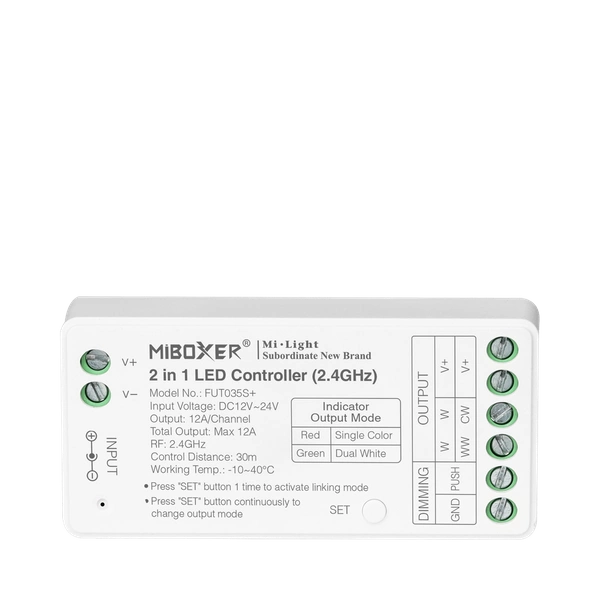 Sterownik LED 2.4GHz 2w1 12V-24VDC 12A | MONO CCT