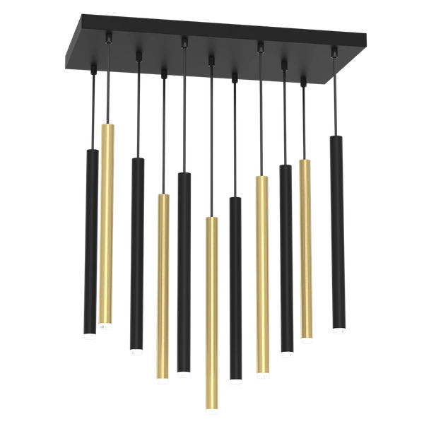 Lampa wisząca MONZA BRASS, MLP8845, czarno-złota, 11x8W G9