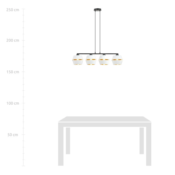 Lampa wisząca Emibig PIANO 4 Biały/GOLD 1182/4